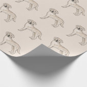 Cream Labrador Retriever Schattige Lab Hondenpatro Cadeaupapier (Hoek)