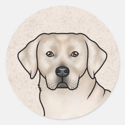 Cream Labrador Retriever Schattige Lab Hondenportr Ronde Sticker (Voorkant)