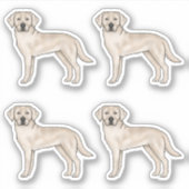 Cream Labrador Retriever Schattigee Cartoon Lab Do Sticker (Voorkant)