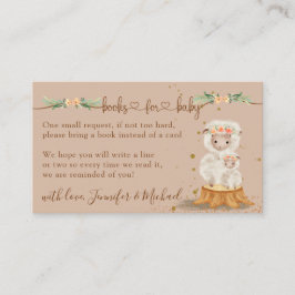 Cream Lamb Sheep Nieuwe Mama Boeken voor Baby Informatiekaartje