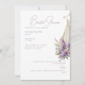 Cream & Lavendel Trouwjurk Vrijgezellenfeest Kaart (Voorkant)