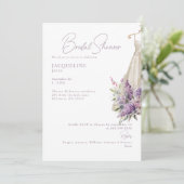 Cream & Lavendel Trouwjurk Vrijgezellenfeest Kaart (Staand voorkant)