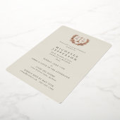 Cream Law School/Legal Qualifications Afstuderen Folie Uitnodiging (Gedraaid)