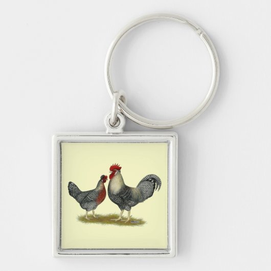 Cream Legbar-kippen Sleutelhanger (Voorkant)