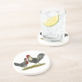 Cream Legbar-kippen Zandsteen Onderzetter (Zijkant)