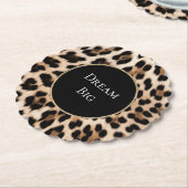 Cream Leopard Animal Birthday Kartonnen Onderzetters (Gekanteld)