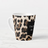 Cream Leopard Animal Birthday Latte Mok (Linkerhoek)