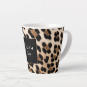 Cream Leopard Animal Birthday Latte Mok (Rechterhoek)