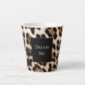 Cream Leopard Animal Birthday Latte Mok (Voorkant)