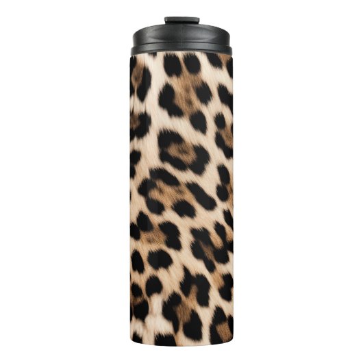 Cream Leopard Animal Birthday Thermosbeker (Voorkant)