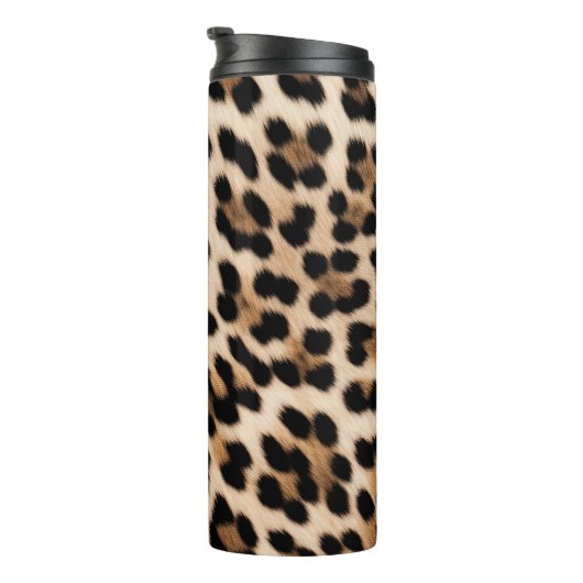 Cream Leopard Animal Birthday Thermosbeker (Geroteerd rechts)