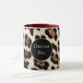 Cream Leopard Animal Glitter Lijst Mok (Midden)