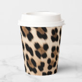 Cream Leopard Animal Glitter Lijst Papieren Bekers (Achterkant)