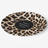Cream Leopard Animal Glitter Lijst Papieren Bordje (Gekanteld)