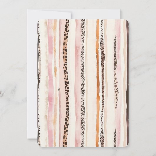 Cream Leopard Animal Pink Heart Cake Birthday Kaart (Achterkant)