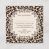 Cream Leopard Print Hair Stylist Afspraakkaarten Afsprakenkaartje (Achterkant)