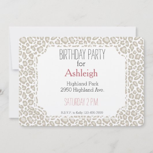 Cream Leopard Print Kaart (Voorkant)
