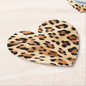 Cream Leopard Print Kartonnen Onderzetters (Gekanteld)