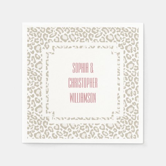 Cream Leopard Print Servetten (Voorkant)
