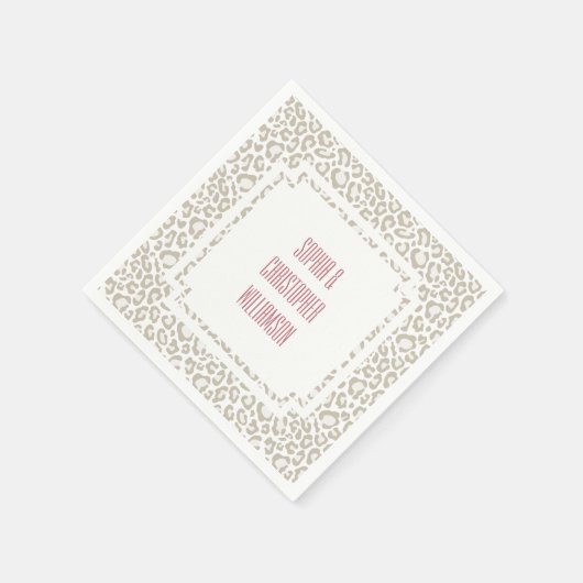 Cream Leopard Print Servetten (Hoek)
