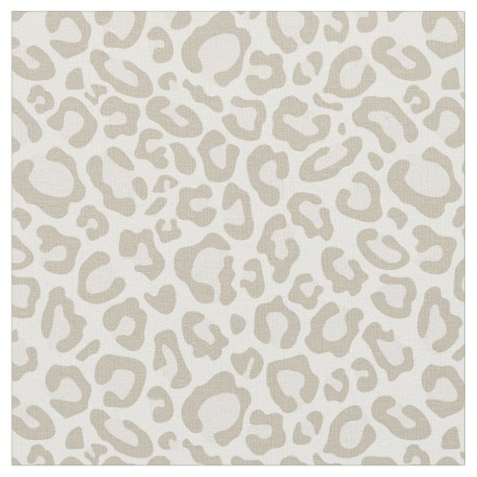 Cream Leopard Print Stof (Close Up)