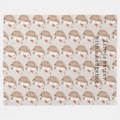 Cream Life is better with a hedgehog Fleece Deken (Voorkant (Horizontaal))