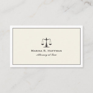 Cream Lijst Attorney Justice Scale Professional Visitekaartje