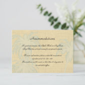 Cream Linen Blue Palm Trees Wedding Insert Informatiekaartje (Staand voorkant)