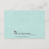 Cream Linen Blue Palm Trees Wedding Insert Informatiekaartje (Achterkant)