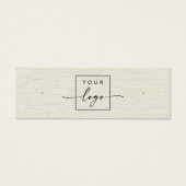 Cream linnen look logo QR stud oorbel display kaar Mini Visitekaartjes (Voorkant)