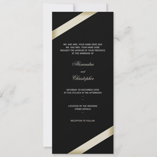 Cream Lint bruiloft aankondiging (Achterkant)