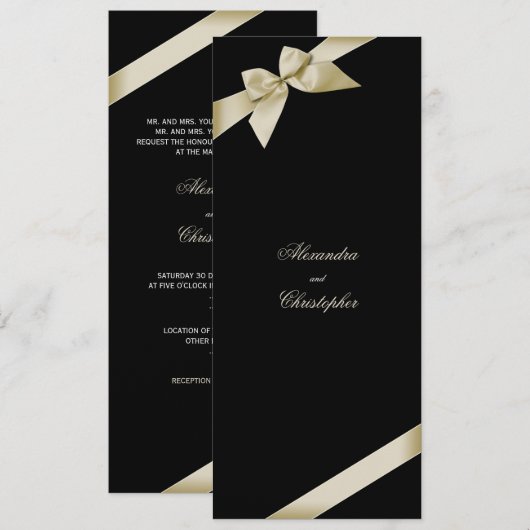 Cream Lint bruiloft aankondiging (Voorkant / Achterkant)