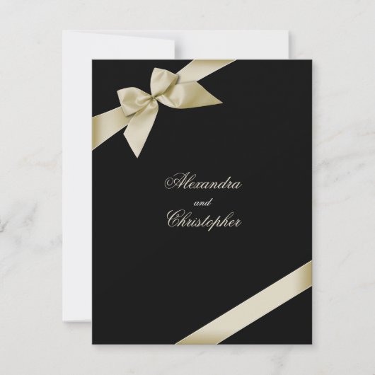 Cream Lint bruiloft aankondiging (Voorkant)