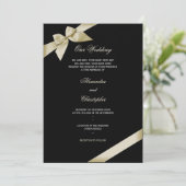 Cream Lint Bruiloft Aankondiging 2 (Staand voorkant)