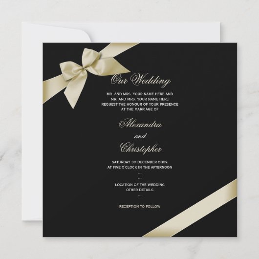 Cream Lint Bruiloft Aankondiging 2 (Voorkant)