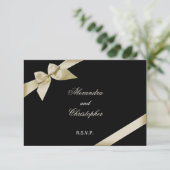 Cream Lint Bruiloft RSVP (Staand voorkant)