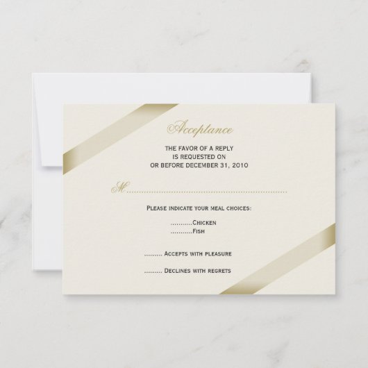 Cream Lint Bruiloft RSVP (Achterkant)