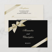 Cream Lint Bruiloft RSVP (Voorkant / Achterkant)