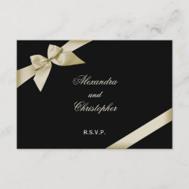 Cream Lint Bruiloft RSVP Kaartje