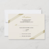 Cream Lint Bruiloft RSVP Kaartje (Achterkant)