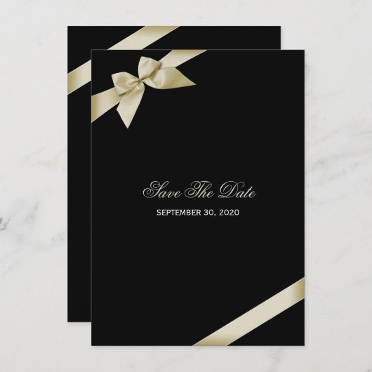 Cream lint bruiloft Save the date (Voorkant / Achterkant)