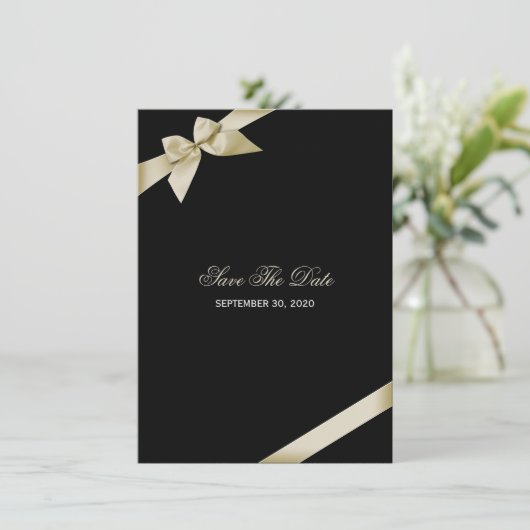 Cream lint bruiloft Save the date (Staand voorkant)