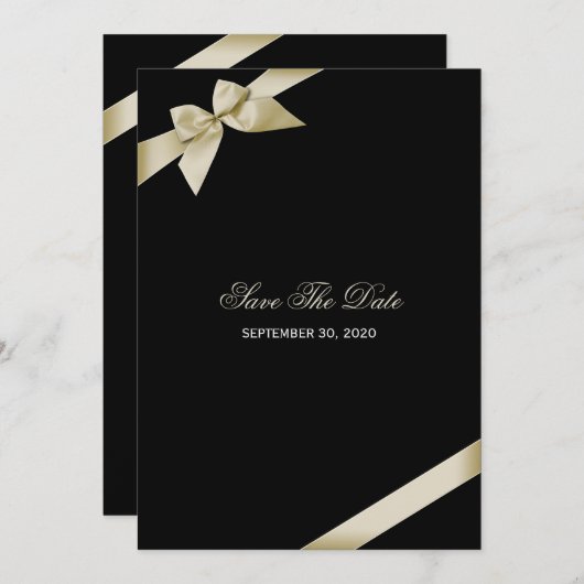 Cream lint bruiloft Save the date (Voorkant / Achterkant)