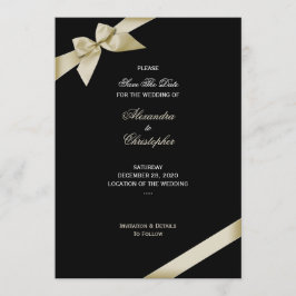 Cream lint bruiloft Save the date 2