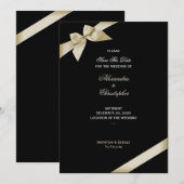 Cream lint bruiloft Save the date 2 (Voorkant / Achterkant)