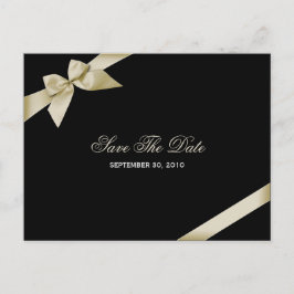 Cream Lint Bruiloft Save the Date 3 Aankondigingskaart