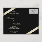 Cream Lint Bruiloft Save the Date 3 Aankondigingskaart (Achterkant)