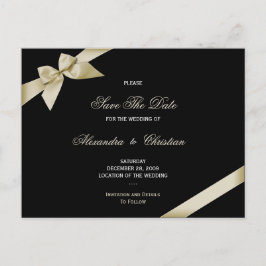 Cream Lint Bruiloft Save the Date 4 Aankondigingskaart