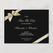 Cream Lint Bruiloft Save the Date 4 Aankondigingskaart (Voorkant)