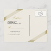 Cream Lint RSVP Uitnodiging Briefkaart (Achterkant)